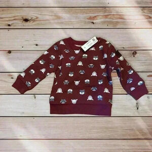 Garanimals Baby Boys Maroon Woods Fox Dear Sweatshirt Size 6-9 Month